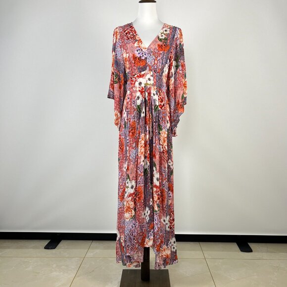 NWOT Johnny Was Scarlet Floral Georgette Midi Dress Size S - Picture 2 of 12